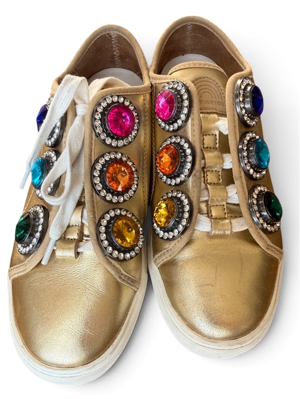 Kurt Geiger Laney Octavia Jeweled Sneakers Size 7